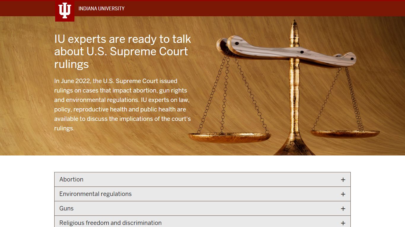 IU experts are ready to talk about U.S. Supreme Court rulings