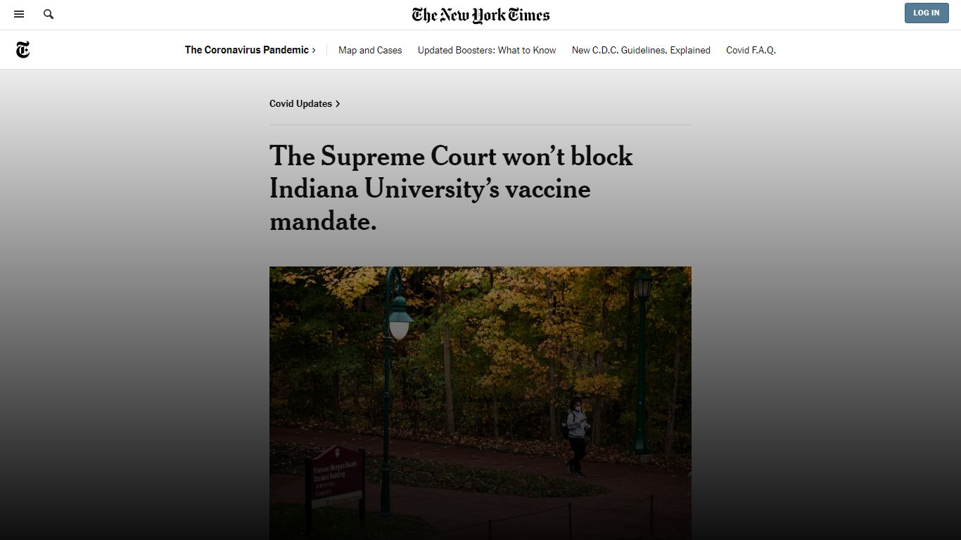 The Supreme Court won’t block Indiana University’s vaccine mandate.