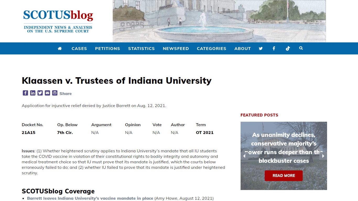 Klaassen v. Trustees of Indiana University - SCOTUSblog